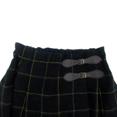 ブランド古着ベクトルプレミアム店の【中古】サマンサモスモス SM2 フレアスカート ロング丈 チェック柄 F 紺 ネイビー 黄色 イエロー /HO20 レディース 【ベクトル 古着】 231121｜アングル3