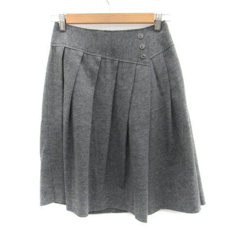 【中古】アンタイトル UNTITLED プリーツスカート ひざ丈 ウール 1 グレー /SM38 レディース 【ベクトル 古着】 231212