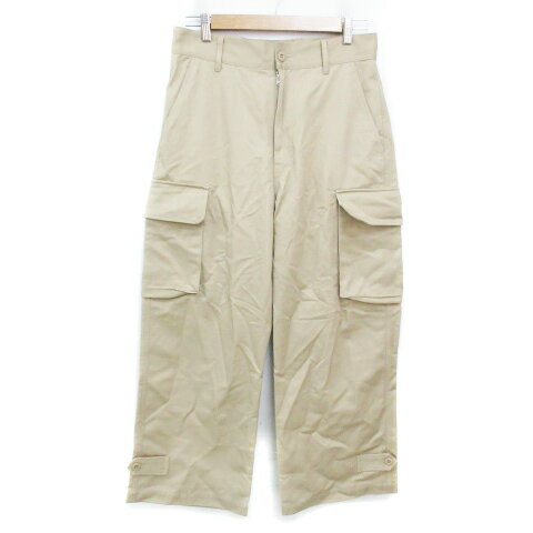 【中古】フリークスストア FREAKS STORE カーゴパンツ ミリタリーパンツ ワイドパンツ 七分丈 無地 M ベージュ /FF26 メンズ 【ベクトル 古着】 231128(4)