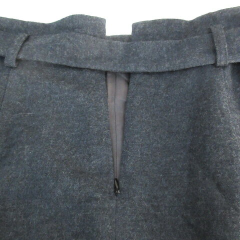 【中古】ウィムガゼット Whim Gazette タイトスカート ロング丈 ウール リボン付き スリット 38 杢グレー /FF45 レディース 【ベクトル 古着】 231204