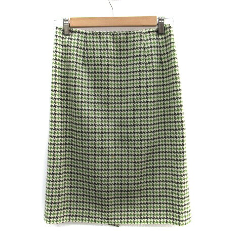 【中古】タルボット TALBOTS タイトスカート ストレートスカート ミモレ丈 千鳥格子柄 ウール 4 マルチカラー グリーン 緑 アイボリー /SM1 レディース 【ベクトル 古着】 231208