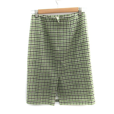 ブランド古着ベクトルプレミアム店の【中古】タルボット TALBOTS タイトスカート ストレートスカート ミモレ丈 千鳥格子柄 ウール 4 マルチカラー グリーン 緑 アイボリー /SM1 レディース 【ベクトル 古着】 231208｜アングル2