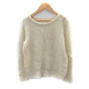 【中古】ルーニィ LOUNIE ニット カットソー 長袖 ラウンドネック 無地 シースルー モヘヤ混 ウール混 F アイボリー /SY4 レディース 【ベクトル...
