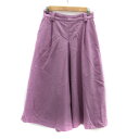 【中古】グリーンレーベルリラクシング ユナイテッドアローズ green label relaxing ガウチョパンツ ワイドパンツ 七分丈 ウール 38 パープル 紫 /SM1 レディース 【ベクトル 古着】 231219(4)