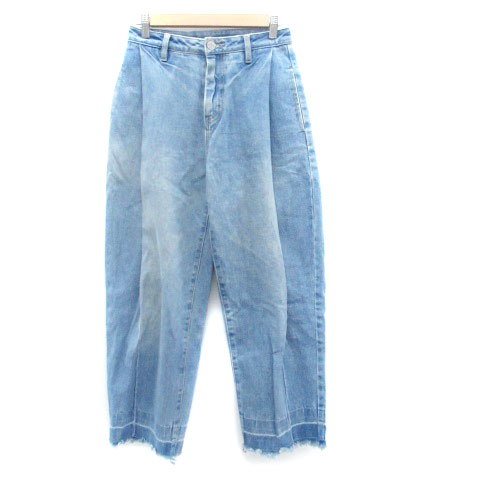 【中古】ムルーア MURUA デニムパンツ ジーンズ ワイドテーパード ロング丈 カットオフ M 青 ブルー /HO45 レディース 【ベクトル 古着】 231212 【中古】ムルーア MURUA デニムパンツ ジーンズ ワイドテーパード ロング丈 カットオフ M 青 ブルー /HO45 レディース 【ベクトル 古着】 231212