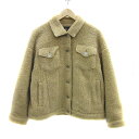 【中古】ダブルクローゼット w closet ボアジャケット ステンカラー ミドル丈 オーバーサイズ F ベージュ /YS1 レディース 【ベクトル 古着】 231219(4)