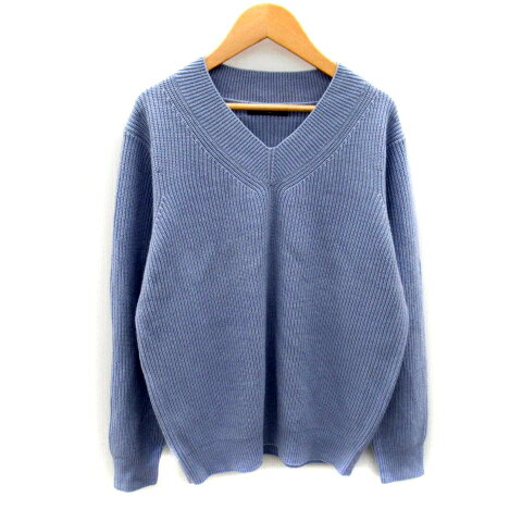 【中古】ユナイテッドアローズ A DAY IN THE LIFE UNITED ARROWS ニット セーター 長袖 Vネック 無地 ウール混 オーバーサイズ 水色 ライトブルー /SY34 レディース 【ベクトル 古着】 231220 【中古】ユナイテッドアローズ A DAY IN THE LIFE UNITED ARROWS ニット セーター 長袖 Vネック 無地 ウール混 オーバーサイズ 水色 ライトブルー /SY34 レディース 【ベクトル 古着】 231220