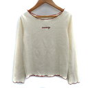 【中古】エムズエキサイト EMSEXCITE カットソー 長袖 ラウンドネック 刺繍 M アイボリー 赤 レッド /SM15 レディース 【ベクトル 古着】 231219(4)