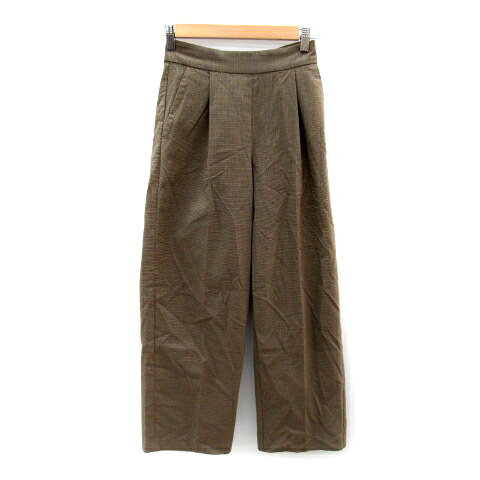 Rakuten - 【中古】センスオブプレイス バイ アーバンリサーチ Sense of Place by Urban Research スラックスパンツ ワイドパンツ チェック柄 XS ブラウン /SY4 レディース 【ベクトル 古着】 240105