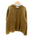 【中古】ユナイテッドアローズ A DAY IN THE LIFE UNITED ARROWS ニット セーター 長袖 ラウンドネック 無地 ケーブル編み ウール XL 黄色 イエロー /HO41 レディース 【ベクトル 古着】 240124(4)