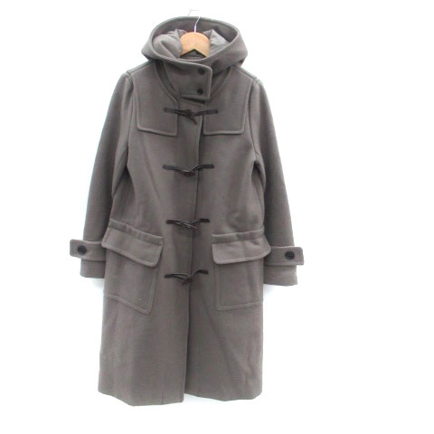 【中古】ナノユニバース nano universe ダッフルコート ロング丈 フード付き ウール 36 グレー /HO20 レディース 【ベクトル 古着】 240109