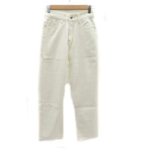 【中古】未使用品 ローリーバイコーナーズ Lowy by Corvers デニムパンツ ジーンズ ストレートパンツ アンクル丈 無地 M アイボリー /YK7 レディース 【ベクトル 古着】 240115(4)