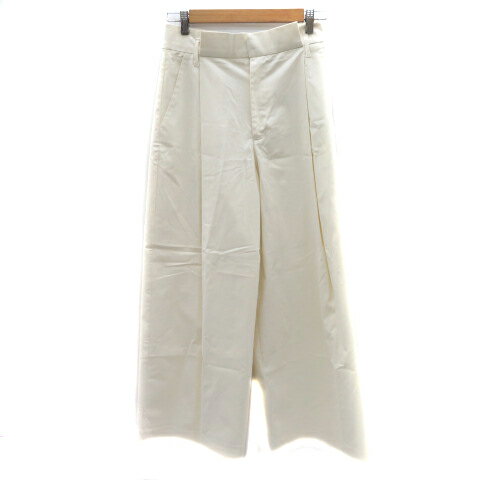 【中古】ザラ ZARA ワイドパンツ ロング丈 無地 S オフホワイト /YK11 レディース 【ベクトル 古着】 240110