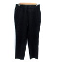 【中古】ミッシェルクラン MICHEL KLEIN テーパードパンツ アンクル丈 イージー ストライプ柄 ウール 38 紺 ネイビー オフホワイト /HO31 レディース 【ベクトル 古着】 240105