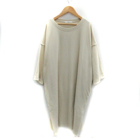 【中古】サマンサモスモス SM2 ワンピース ミモレ丈 七分袖 ラウンドネック ワッフル F アイボリー /SM34 レディース 【ベクトル 古着】 240112