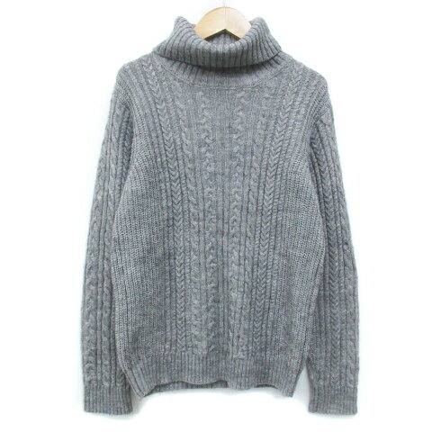 【中古】レイジブルー RAGEBLUE ニット セーター 長袖 タートルネック ケーブル編み ウール混 S 杢グレー /FF42 メンズ 【ベクトル 古着】 240118
