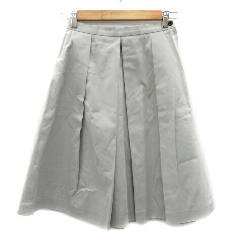 【中古】イエナ IENA ボックスプリーツスカート ミモレ丈 無地 38 ライトグレー /YK18 レディース 【ベクトル 古着】 240119