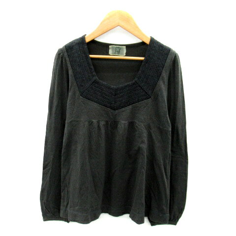 【中古】アールエヌエーエヌ RNA-N カットソー 長袖 Vネック 無地 ウール混 M チャコールグレー /SY26 レディース 【ベクトル 古着】 240123