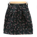 【中古】ジルスチュアート JILL STUART 台形スカート ひざ丈 花柄 0 マルチカラー 黒 ブラック /YK29 レディース 【ベクトル 古着】 240...