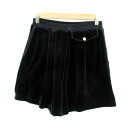 【中古】ソニアリキエル SONIA RYKIEL キュロットパンツ ショートパンツ ベロア 無地 S 黒 ブラック /SY17 レディース 【ベクトル 古着】 ...
