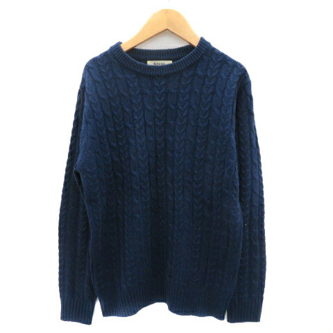 【中古】ナバル Naval. ニット セーター 長袖 ラウンドネック ケーブル編み M 紺 ネイビー /YK1 メンズ 【ベクトル 古着】 240202 【中古】ナバル Naval. ニット セーター 長袖 ラウンドネック ケーブル編み M 紺 ネイビー /YK1 メンズ 【ベクトル 古着】 240202