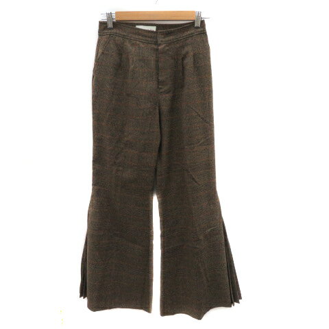 【中古】リリーブラウン Lily Brown フレアパンツ ロング丈 グレンチェック柄 1 ブラウン /YK26 レディース 【ベクトル 古着】 240201 【中古】リリーブラウン Lily Brown フレアパンツ ロング丈 グレンチェック柄 1 ブラウン /YK26 レディース 【ベクトル 古着】 240201