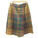 【中古】アクアスキュータム AQUASCUTUM キュロットパンツ ショートパンツ 短パン チェック柄 マルチカラー ウール ブラウン 茶 /YM16 レディー...