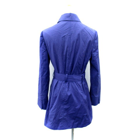 【中古】自由区 オンワード樫山 ステンカラーコート スプリングコート ミドル丈 無地 ベルト付き 38 紫 パープル /SY18 レディース 【ベクトル 古着】 240209