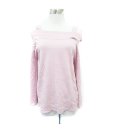 【中古】クミキョク 組曲 KUMIKYOKU ニット カットソー オフショルダー 長袖 ワイドスリーブ ウール 2 ..