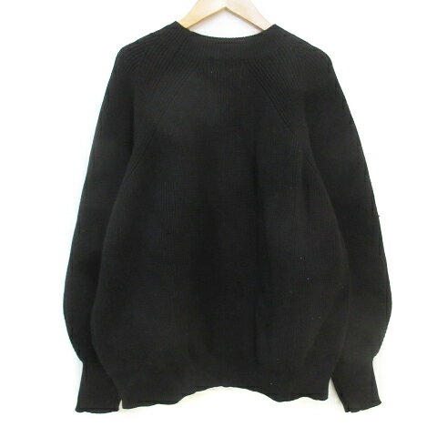 【中古】コーエン coen ニット セーター 長袖 クルーネック 無地 オーバーサイズ M 黒 ブラック /FF20 レディース 【ベクトル 古着】 240215