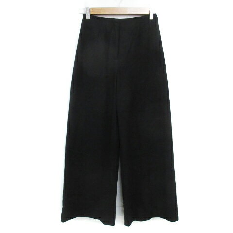 【中古】ムルーア MURUA ワイドパンツ ロング丈 ウール 無地 S 黒 ブラック /FF25 レディース 【ベクトル 古着】 240216