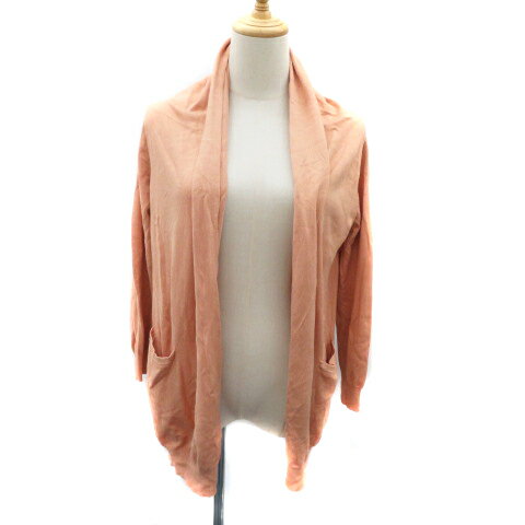 【中古】スピック&スパン Spick&Span カーディガン ミドル丈 前開き 無地 ベージュ /YK44 ■MO レディース 【ベクトル 古着】 240219