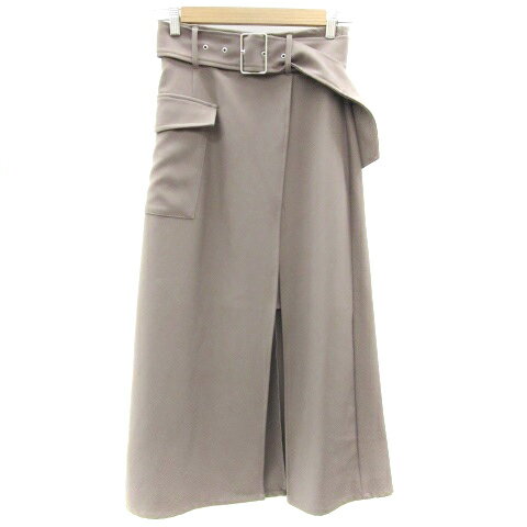 【中古】ムルーア MURUA フレアスカート ロング丈 マキシ丈 スリット ベルト S グレージュ /YM7 レディース 【ベクトル 古着】 240222 【中古】ムルーア MURUA フレアスカート ロング丈 マキシ丈 スリット ベルト S グレージュ /YM7 レディース 【ベクトル 古着】 240222