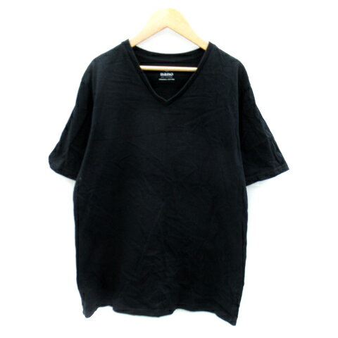 【中古】ナノユニバース nano universe Tシャツ カットソー 半袖 Vネック 無地 M L 黒 ブラック /SY23 メンズ 【ベクトル 古着】 240229