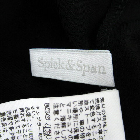 【中古】スピック&スパン Spick&Span オールインワン コンビネゾン ノースリーブ Vネック 無地 テーパードパンツ ロング丈 36 黒 ブラック /SY7 レディース 【ベクトル 古着】 240306