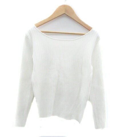 【中古】アプワイザーリッシェ Apuweiser-riche ニット カットソー リブ ラウンドネック 長袖 レースア..