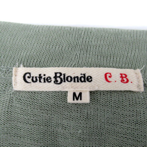【中古】キューティーブロンド Cutie Blonde カーディガン ミドル丈 前開き 七分袖 無地 シースルー M 緑 グリーン /SY35 レディース 【ベクトル 古着】 240308