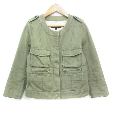 【中古】マカフィー MACPHEE トゥモローランド ミリタリージャケット ワークジャケット ノーカラージャケット ミドル丈 総裏地 シングルボタン 38 カーキ /FF10 レディース 【ベクトル 古着】 240314 【中古】マカフィー MACPHEE トゥモローランド ミリタリージャケット ワークジャケット ノーカラージャケット ミドル丈 総裏地 シングルボタン 38 カーキ /FF10 レディース 【ベクトル 古着】 240314