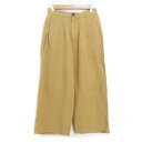 【中古】ザラ ZARA ワイドパンツ タックパンツ ロング丈 リネン混 無地 S ベージュ /FF7 レディース 【ベクトル 古着】 240314