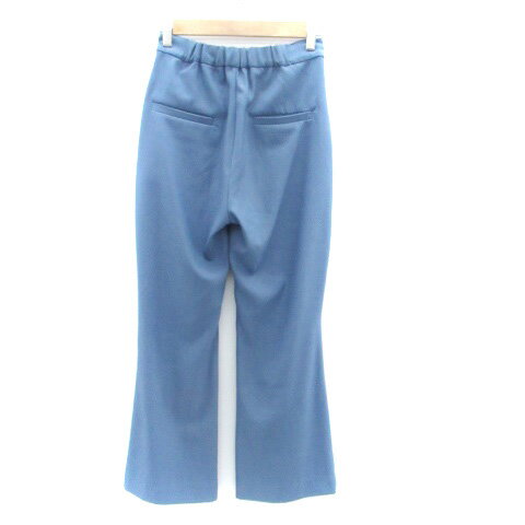 【中古】ジーナシス JEANASIS スラックパンツ フレアパンツ アンクル丈 F 青 ブルー /HO14 ■MO レディース 【ベクトル 古着】 240329