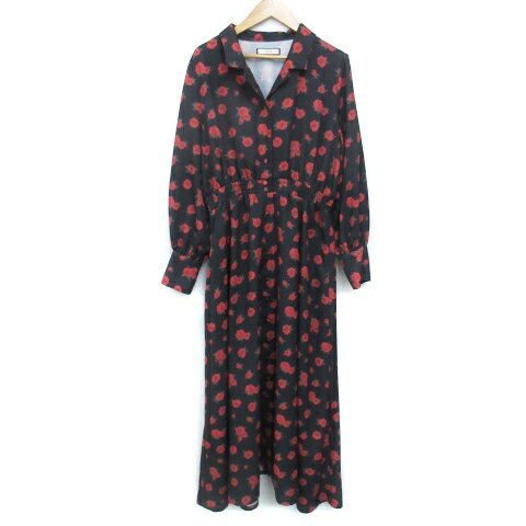【中古】ジュエティ jouetie シャツワンピース フレアワンピース ロング丈 マキシ丈 長袖 オープンカラー 切替 バラ柄 花柄 マルチカラー M 黒 赤 ブラック レッド /FF2 レディース 【ベクトル 古着】 240325 【中古】ジュエティ jouetie シャツワンピース フレアワンピース ロング丈 マキシ丈 長袖 オープンカラー 切替 バラ柄 花柄 マルチカラー M 黒 赤 ブラック レッド /FF2 レディース 【ベクトル 古着】 240325
