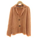 【中古】アクアスキュータム AQUASCUTUM ニットテーラードジャケット ミドル丈 シングルボタン 無地 8S オレンジ /YS16 レディース 【ベクトル 古着】 240325(4)