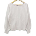 【中古】未使用品 インデックス INDEX リブニット カットソー 長袖 ラウンドネック ケーブル編み M ベージュ /FF55 レディース 【ベクトル 古着】 240401(4)