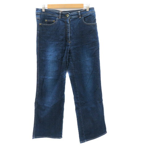 【中古】リニア LINEAR デニムパンツ ジーンズ ストレートパンツ アンクル丈 ウォッシュ加工 無地 48 インディゴ /YK8 メンズ 【ベクトル 古着】 240408