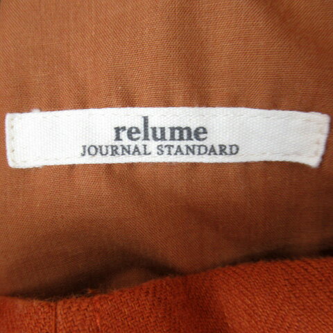 【中古】ジャーナルスタンダード レリューム JOURNAL STANDARD relume ストレートパンツ ロング丈 無地 ヘリンボーン柄 リネン 36 茶 ブラウン /SY35 レディース 【ベクトル 古着】 240409