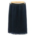 【中古】ミキシングブルー Mixing blue タイトスカート ミモレ丈 スリット メッシュ 無地 38 M 紺 ネイビー /YK17 レディース 【ベクトル 古着】 240501