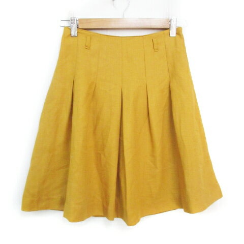 【中古】ファビュラス アンジェラ FABULOUS ANGELA プリーツスカート フレアスカート ひざ丈 S 黄色 イエロー /FF38 レディース 【ベクトル 古着】 240415