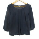 【中古】プロポーション ボディドレッシング PROPORTION BODY DRESSING ブラウス カットソー 七分袖 ラウンドネック 2 紺 ネイビー /FF33 レディース 【ベクトル 古着】 240418(4)