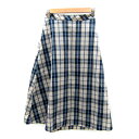 【中古】ロペピクニック ROPE Picnic フレアスカート ロング丈 チェック柄 マルチカラー 38 ベージュ 紺 ネイビー /SY15 レディース 【ベクトル 古着】 240430