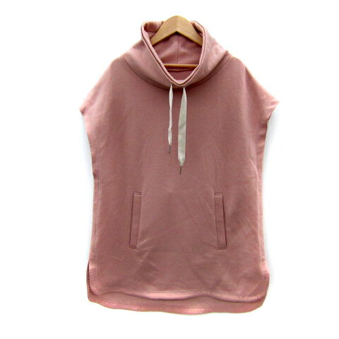 【中古】ナージー NERGY チュニック ノースリーブ オフネック 無地 スウェット オーバーサイズ F ピンク /SY30 レディース 【ベクトル 古着】 240430